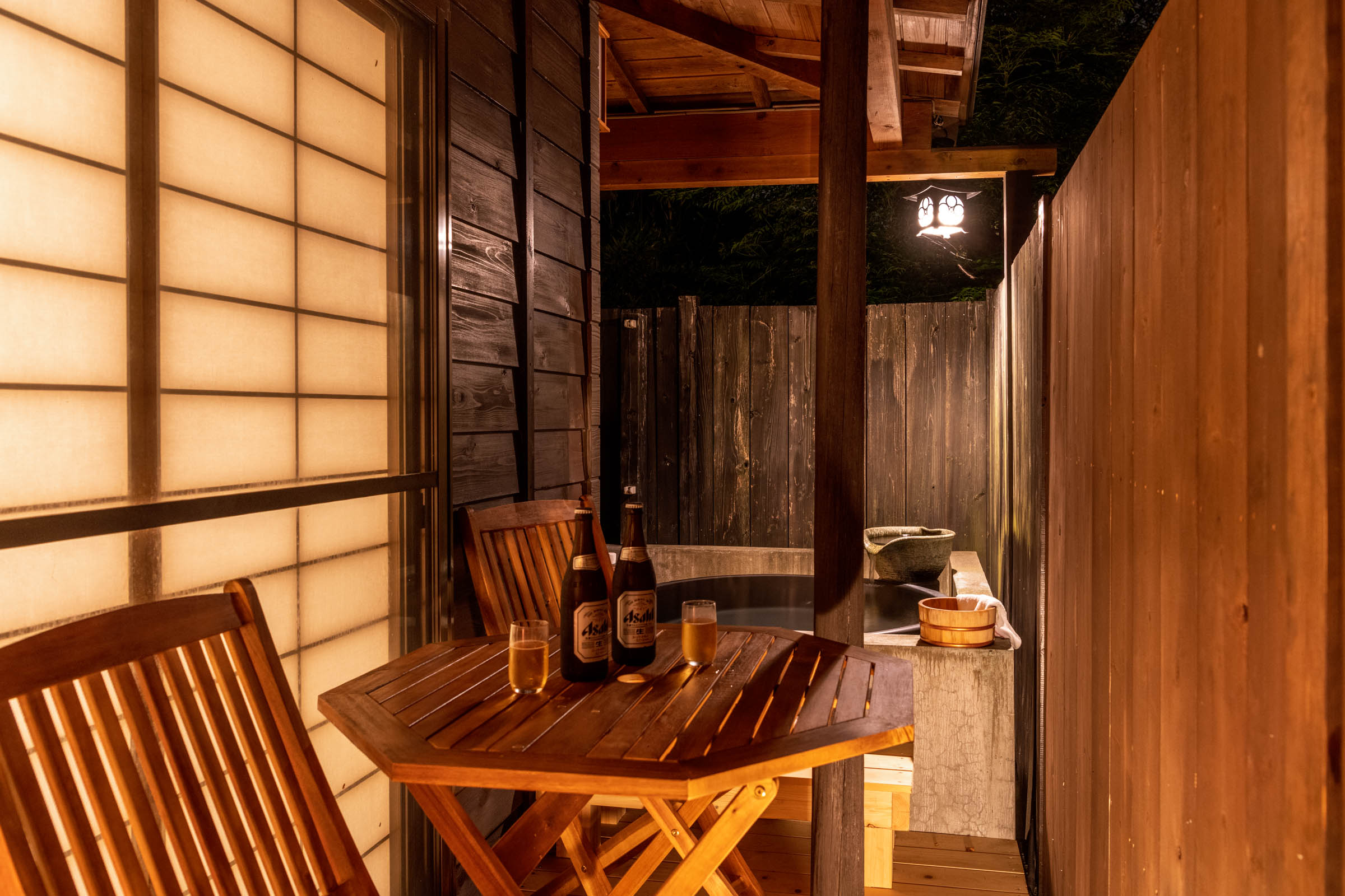 桜の間 客室露天風呂への光明石（準天然温泉・人工温泉）導入のお知らせ