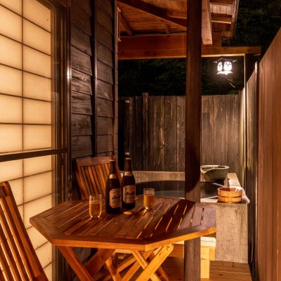  桜の間 客室露天風呂への光明石（準天然温泉・人工温泉）導入のお知らせ